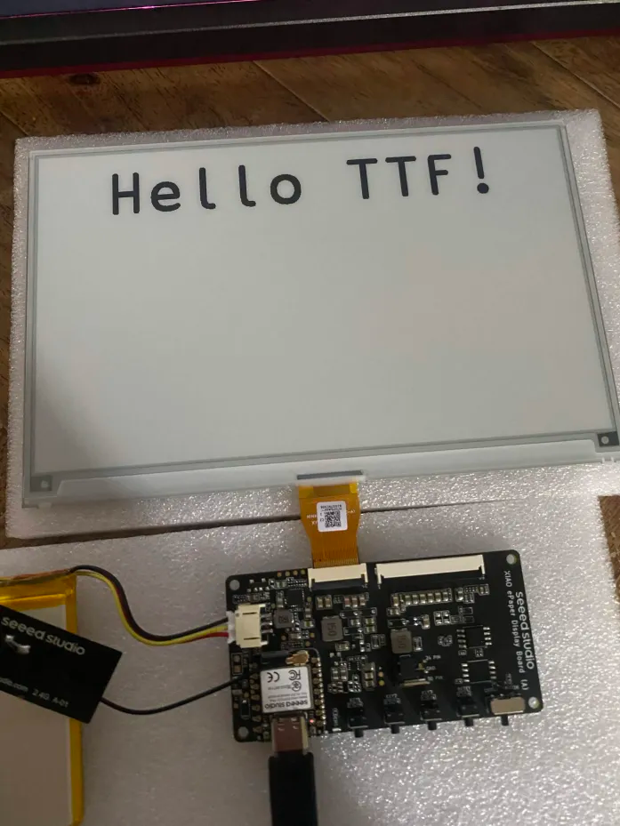 femtofont, running on an epaper display